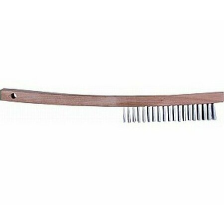 DYNAMIC PAINT PRODUCTS Dynamic 14 in. 3 x 19 Row Wood Handle Tempered Steel Wire Brush 00400